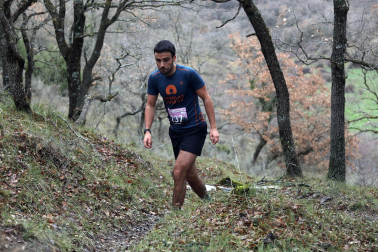 Participantes en la octava edición del Trail de Aibar sobre 18 kilómetros en una prueba disputada este domingo, 15 de febrero