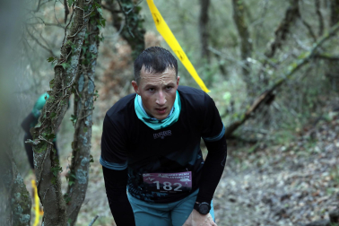 Participantes en la octava edición del Trail de Aibar sobre 18 kilómetros en una prueba disputada este domingo, 15 de febrero