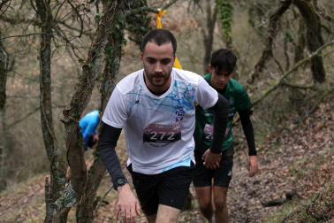 Participantes en la octava edición del Trail de Aibar sobre 18 kilómetros en una prueba disputada este domingo, 15 de febrero