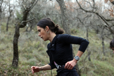 Participantes en la octava edición del Trail de Aibar sobre 18 kilómetros en una prueba disputada este domingo, 15 de febrero