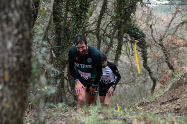 Participantes en la octava edición del Trail de Aibar sobre 18 kilómetros en una prueba disputada este domingo, 15 de febrero
