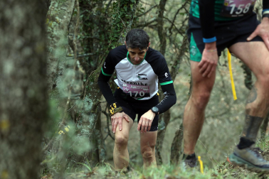 Participantes en la octava edición del Trail de Aibar sobre 18 kilómetros en una prueba disputada este domingo, 15 de febrero