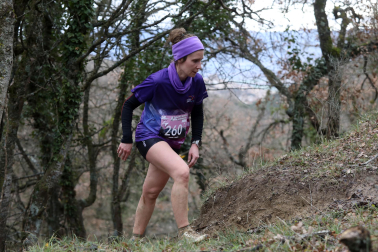 Participantes en la octava edición del Trail de Aibar sobre 18 kilómetros en una prueba disputada este domingo, 15 de febrero