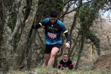 Participantes en la octava edición del Trail de Aibar sobre 18 kilómetros en una prueba disputada este domingo, 15 de febrero