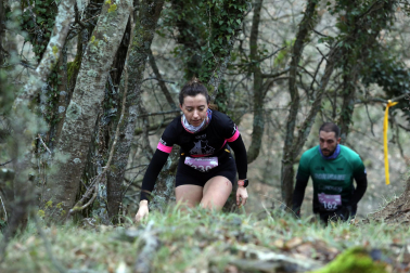 Participantes en la octava edición del Trail de Aibar sobre 18 kilómetros en una prueba disputada este domingo, 15 de febrero
