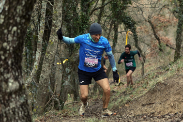 Participantes en la octava edición del Trail de Aibar sobre 18 kilómetros en una prueba disputada este domingo, 15 de febrero