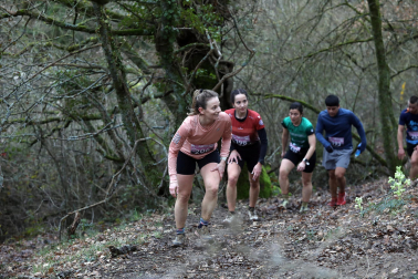 Participantes en la octava edición del Trail de Aibar sobre 18 kilómetros en una prueba disputada este domingo, 15 de febrero
