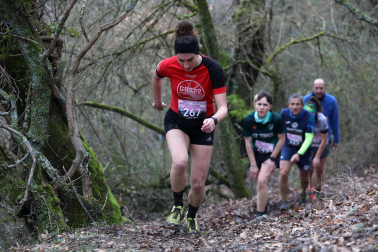 Participantes en la octava edición del Trail de Aibar sobre 18 kilómetros en una prueba disputada este domingo, 15 de febrero