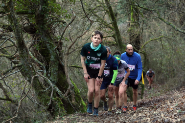 Participantes en la octava edición del Trail de Aibar sobre 18 kilómetros en una prueba disputada este domingo, 15 de febrero