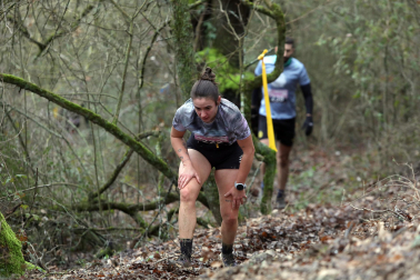 Participantes en la octava edición del Trail de Aibar sobre 18 kilómetros en una prueba disputada este domingo, 15 de febrero