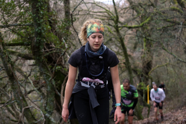 Participantes en la octava edición del Trail de Aibar sobre 18 kilómetros en una prueba disputada este domingo, 15 de febrero
