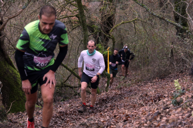 Participantes en la octava edición del Trail de Aibar sobre 18 kilómetros en una prueba disputada este domingo, 15 de febrero
