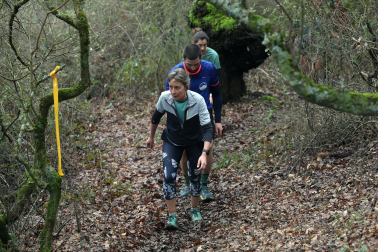 Participantes en la octava edición del Trail de Aibar sobre 18 kilómetros en una prueba disputada este domingo, 15 de febrero