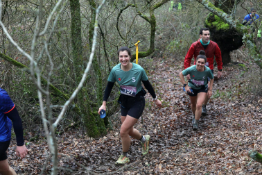 Participantes en la octava edición del Trail de Aibar sobre 18 kilómetros en una prueba disputada este domingo, 15 de febrero