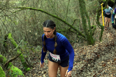 Participantes en la octava edición del Trail de Aibar sobre 18 kilómetros en una prueba disputada este domingo, 15 de febrero
