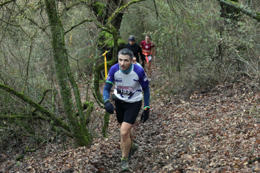 Participantes en la octava edición del Trail de Aibar sobre 18 kilómetros en una prueba disputada este domingo, 15 de febrero