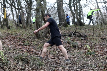 Participantes en la octava edición del Trail de Aibar sobre 18 kilómetros en una prueba disputada este domingo, 15 de febrero