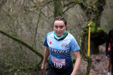 Participantes en la octava edición del Trail de Aibar sobre 18 kilómetros en una prueba disputada este domingo, 15 de febrero