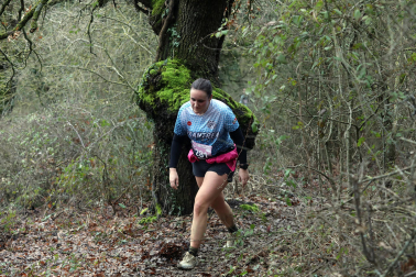 Participantes en la octava edición del Trail de Aibar sobre 18 kilómetros en una prueba disputada este domingo, 15 de febrero
