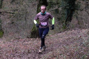 Participantes en la octava edición del Trail de Aibar sobre 18 kilómetros en una prueba disputada este domingo, 15 de febrero