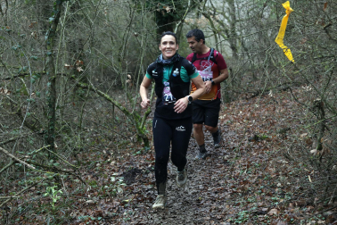 Participantes en la octava edición del Trail de Aibar sobre 18 kilómetros en una prueba disputada este domingo, 15 de febrero