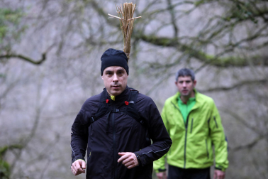 Participantes en la octava edición del Trail de Aibar sobre 18 kilómetros en una prueba disputada este domingo, 15 de febrero