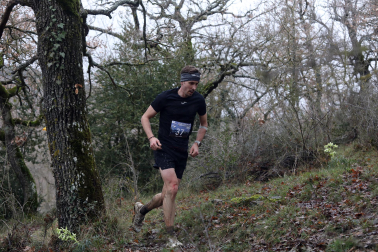 Participantes en la octava edición del Trail de Aibar sobre 18 kilómetros en una prueba disputada este domingo, 15 de febrero