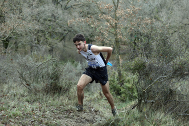 Participantes en la octava edición del Trail de Aibar sobre 18 kilómetros en una prueba disputada este domingo, 15 de febrero