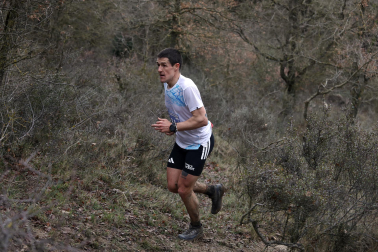 Participantes en la octava edición del Trail de Aibar sobre 18 kilómetros en una prueba disputada este domingo, 15 de febrero