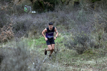 Participantes en la octava edición del Trail de Aibar sobre 18 kilómetros en una prueba disputada este domingo, 15 de febrero