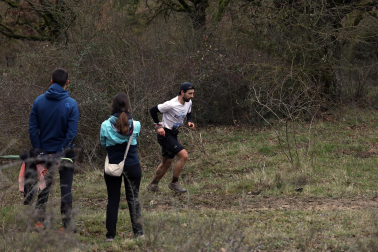 Participantes en la octava edición del Trail de Aibar sobre 18 kilómetros en una prueba disputada este domingo, 15 de febrero
