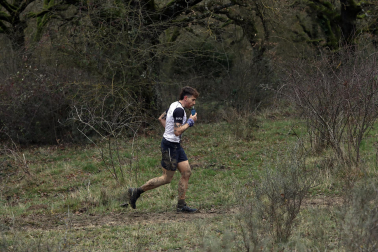 Participantes en la octava edición del Trail de Aibar sobre 18 kilómetros en una prueba disputada este domingo, 15 de febrero