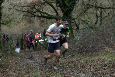 Participantes en la octava edición del Trail de Aibar sobre 18 kilómetros en una prueba disputada este domingo, 15 de febrero