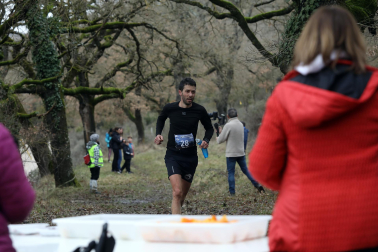 Participantes en la octava edición del Trail de Aibar sobre 18 kilómetros en una prueba disputada este domingo, 15 de febrero
