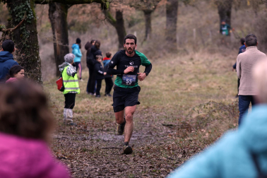 Participantes en la octava edición del Trail de Aibar sobre 18 kilómetros en una prueba disputada este domingo, 15 de febrero