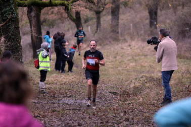 Participantes en la octava edición del Trail de Aibar sobre 18 kilómetros en una prueba disputada este domingo, 15 de febrero