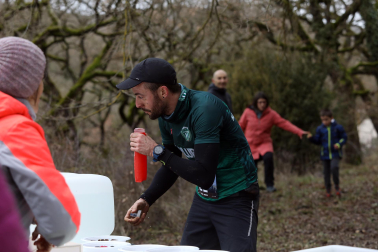 Participantes en la octava edición del Trail de Aibar sobre 18 kilómetros en una prueba disputada este domingo, 15 de febrero