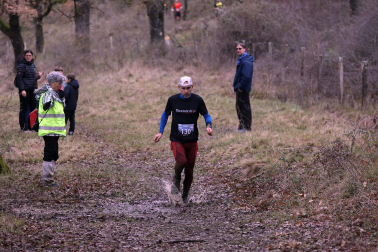 Participantes en la octava edición del Trail de Aibar sobre 18 kilómetros en una prueba disputada este domingo, 15 de febrero