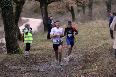 Participantes en la octava edición del Trail de Aibar sobre 18 kilómetros en una prueba disputada este domingo, 15 de febrero