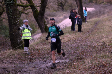 Participantes en la octava edición del Trail de Aibar sobre 18 kilómetros en una prueba disputada este domingo, 15 de febrero