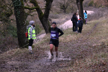 Participantes en la octava edición del Trail de Aibar sobre 18 kilómetros en una prueba disputada este domingo, 15 de febrero