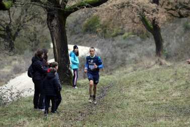 Participantes en la octava edición del Trail de Aibar sobre 18 kilómetros en una prueba disputada este domingo, 15 de febrero