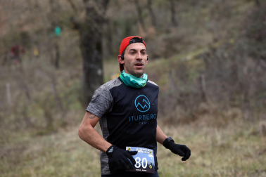 Participantes en la octava edición del Trail de Aibar sobre 18 kilómetros en una prueba disputada este domingo, 15 de febrero