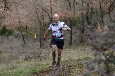 Participantes en la octava edición del Trail de Aibar sobre 18 kilómetros en una prueba disputada este domingo, 15 de febrero