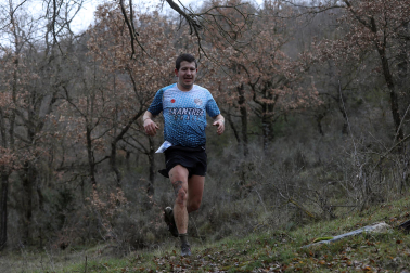 Participantes en la octava edición del Trail de Aibar sobre 18 kilómetros en una prueba disputada este domingo, 15 de febrero