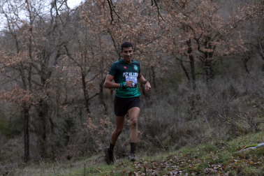 Participantes en la octava edición del Trail de Aibar sobre 18 kilómetros en una prueba disputada este domingo, 15 de febrero