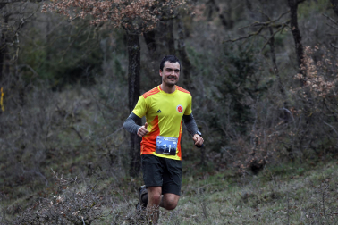 Participantes en la octava edición del Trail de Aibar sobre 18 kilómetros en una prueba disputada este domingo, 15 de febrero