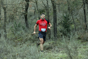Participantes en la octava edición del Trail de Aibar sobre 18 kilómetros en una prueba disputada este domingo, 15 de febrero