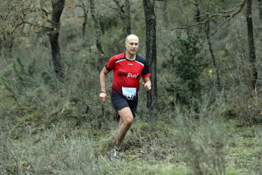 Participantes en la octava edición del Trail de Aibar sobre 18 kilómetros en una prueba disputada este domingo, 15 de febrero