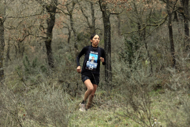 Participantes en la octava edición del Trail de Aibar sobre 18 kilómetros en una prueba disputada este domingo, 15 de febrero